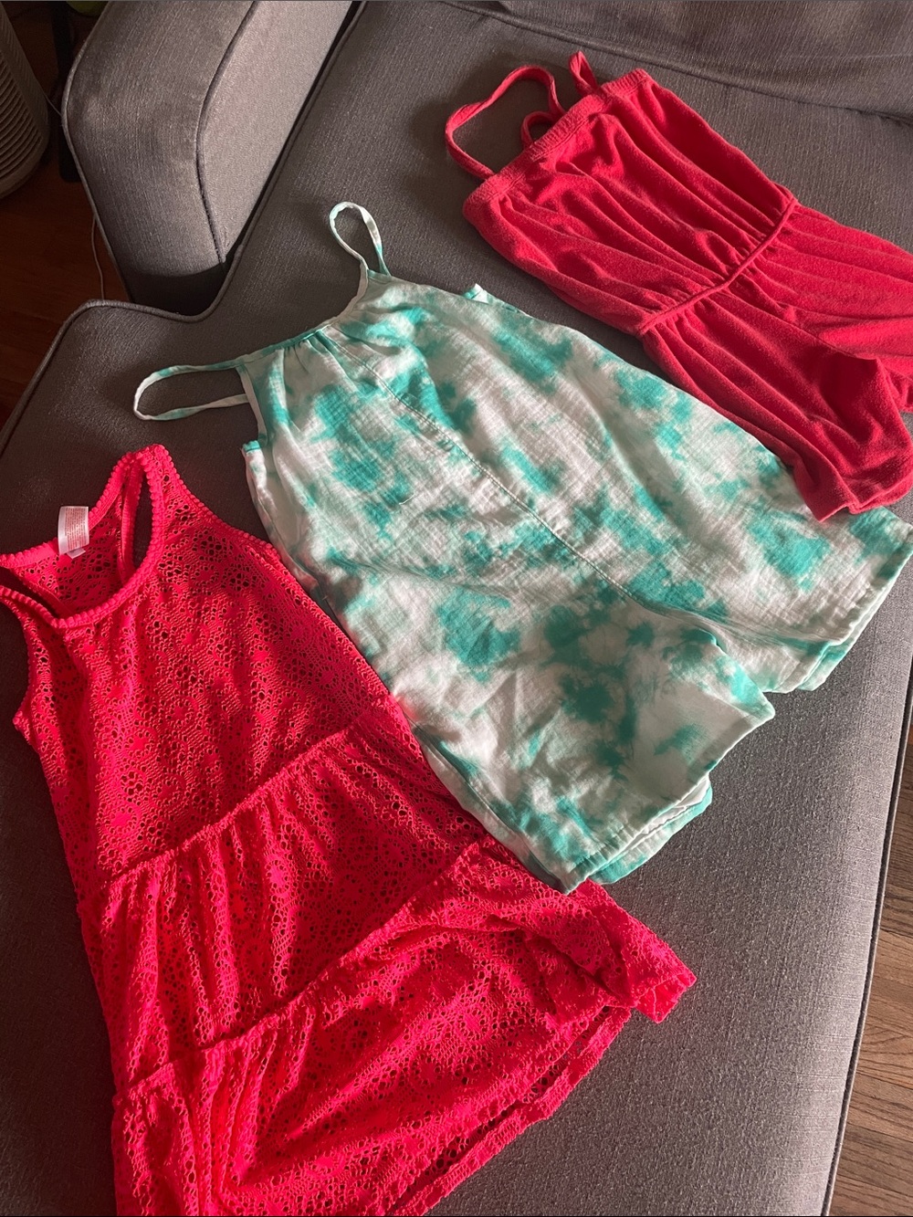 Hanna Anderson Terrycloth Shorts Romper Coral Cat & Jack Romper tiedye & dress 8